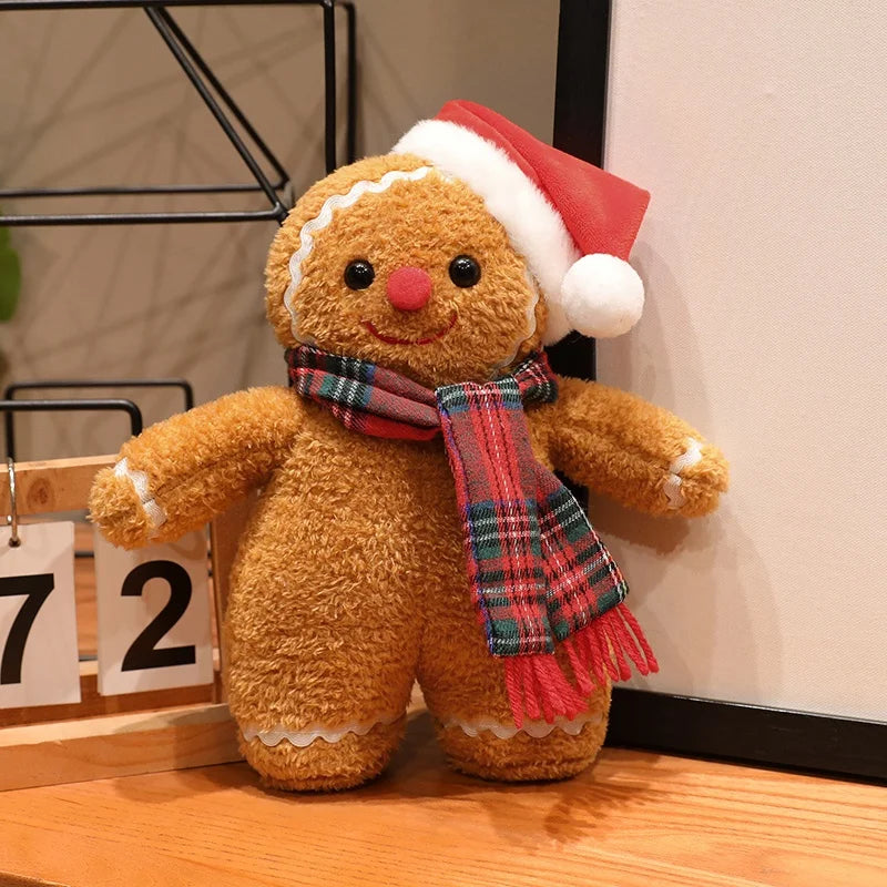 Festive Gingerbread Man Plush with Santa Hat - Image 8