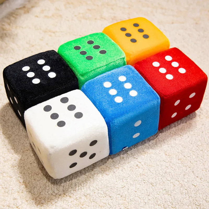 Fuzzy Plush Car Dice and Rubik's Cube Ornaments - Image 3