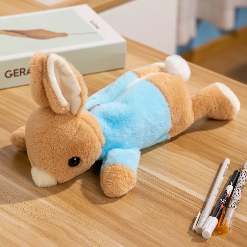 Soft Grey Plush Ferret Pencil Case - Image 9