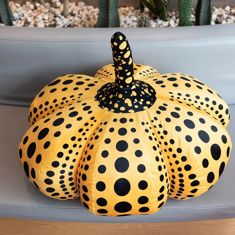 Vibrant Polka Dot Pumpkin Plush Cushion - Image 8