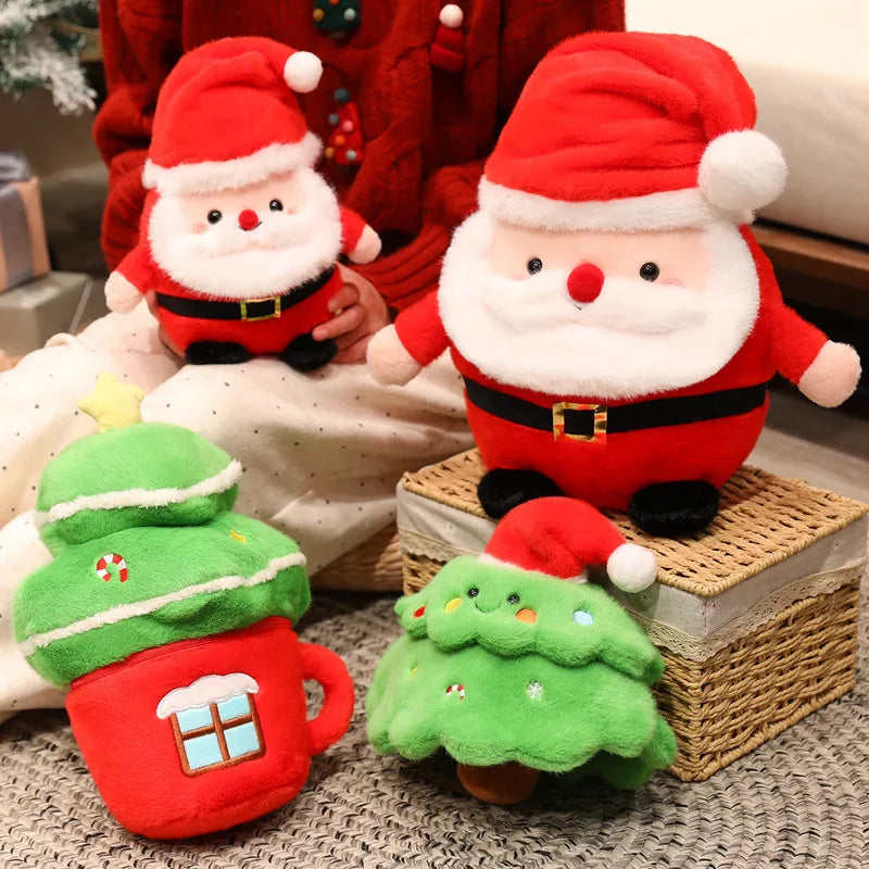 Adorable Christmas Tree Plush with Santa Hat - Image 2