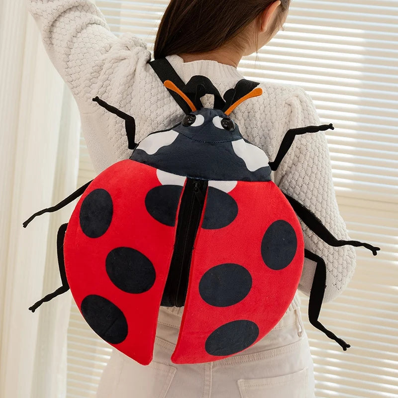 Cute Red Ladybug Plush Backpack - Image 5