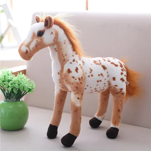 Soft Plush Horse Toy with Realistic Brown Patterns - Image 8