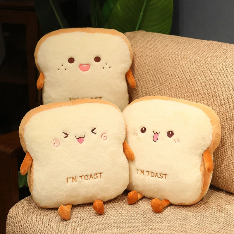 Kawaii Soft Toast Bread Slice Plush Pillow - Image 2