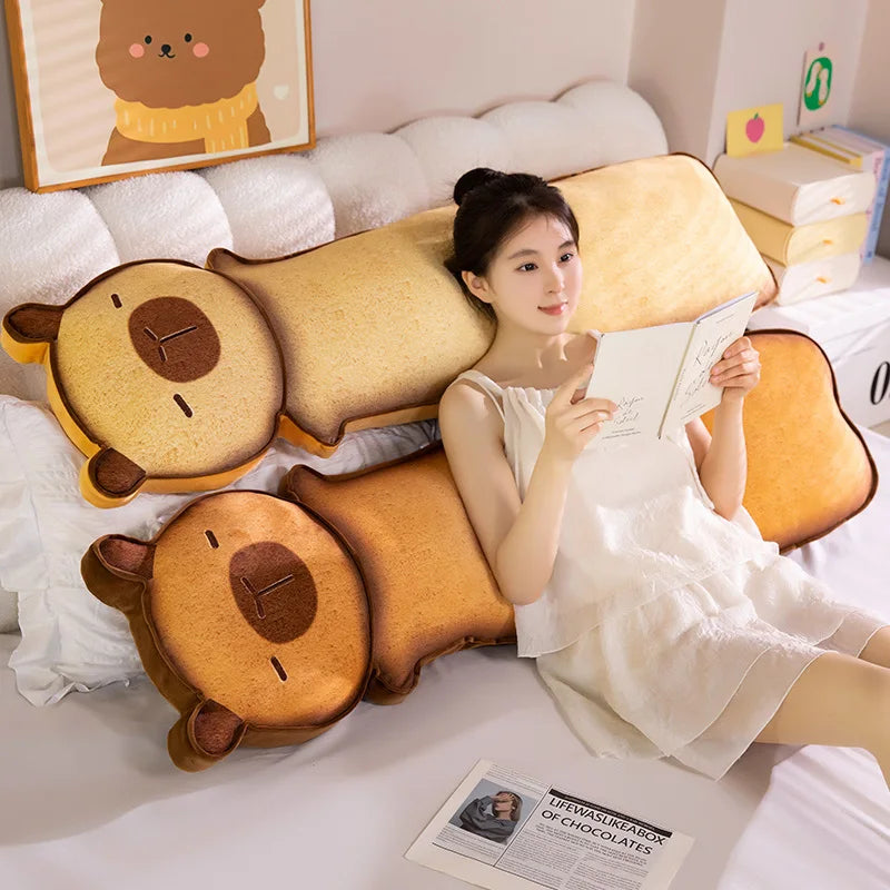 Cute Cat Face Long Toast Plush Pillow - Image 3