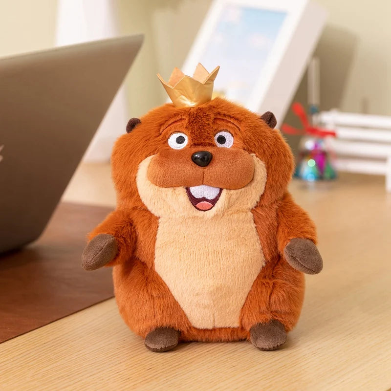 Cute Beaver Plush Toy Pair with Crown - Image 8
