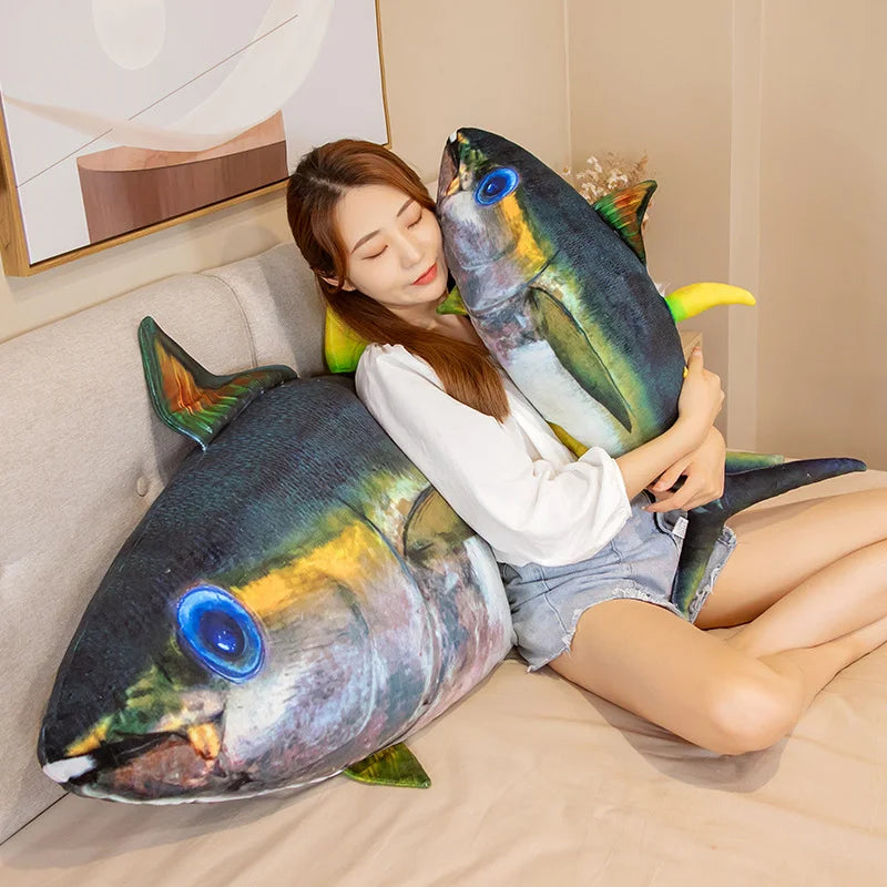 Lifelike Tuna Fish Plush Pillow with Yellow Fins - Image 5