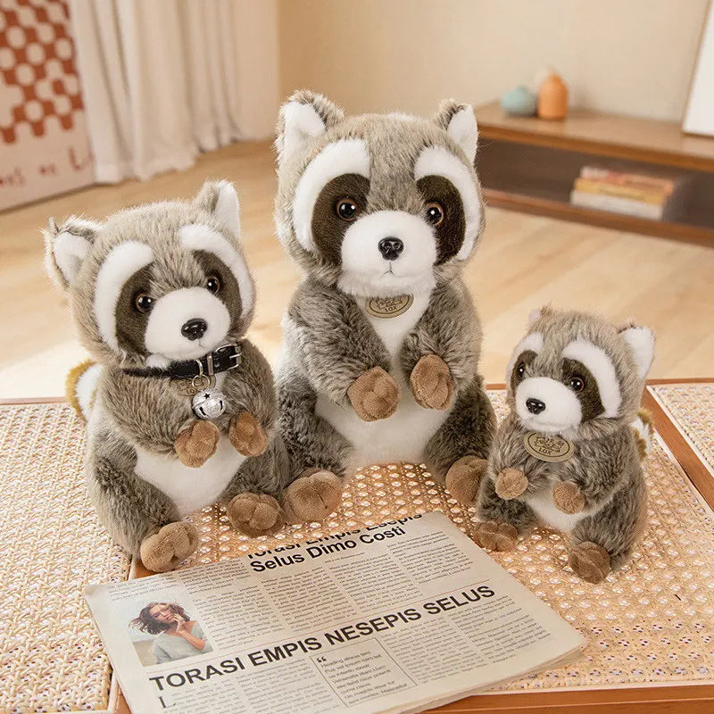 Cute Grey Plush Raccoon with Red Cape - Image 4