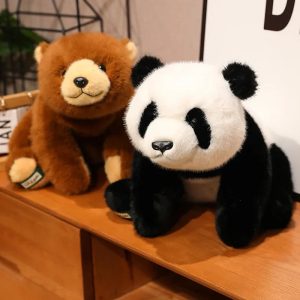 Cute Black and White Sitting Panda Plush