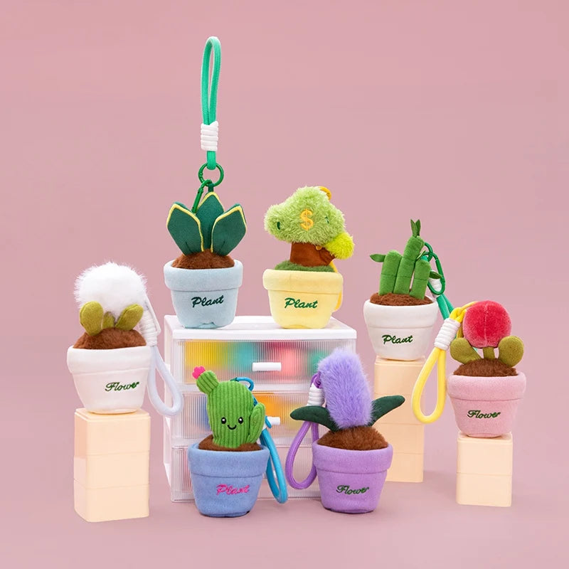 Cute Plush Plant Pot Keychain Assortment