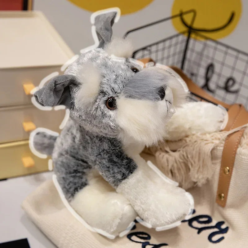 Cute Grey and White Schnauzer Plush Toy - Image 2