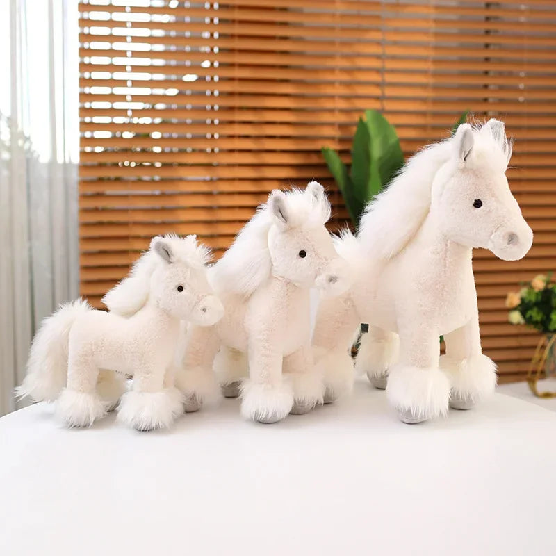 Cute Fluffy Pony Plush with Feathered Legs - Image 4
