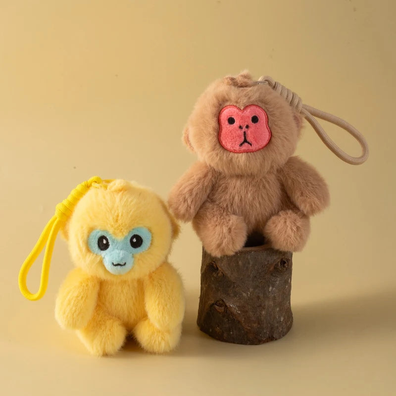Cute Black Gibbon Plush Keychain - Image 5