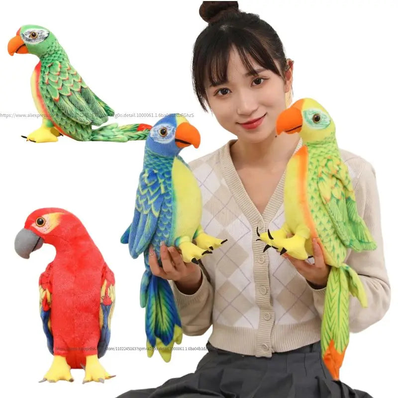 Colorful Blue and Yellow Parrot Plush Toy - Image 2