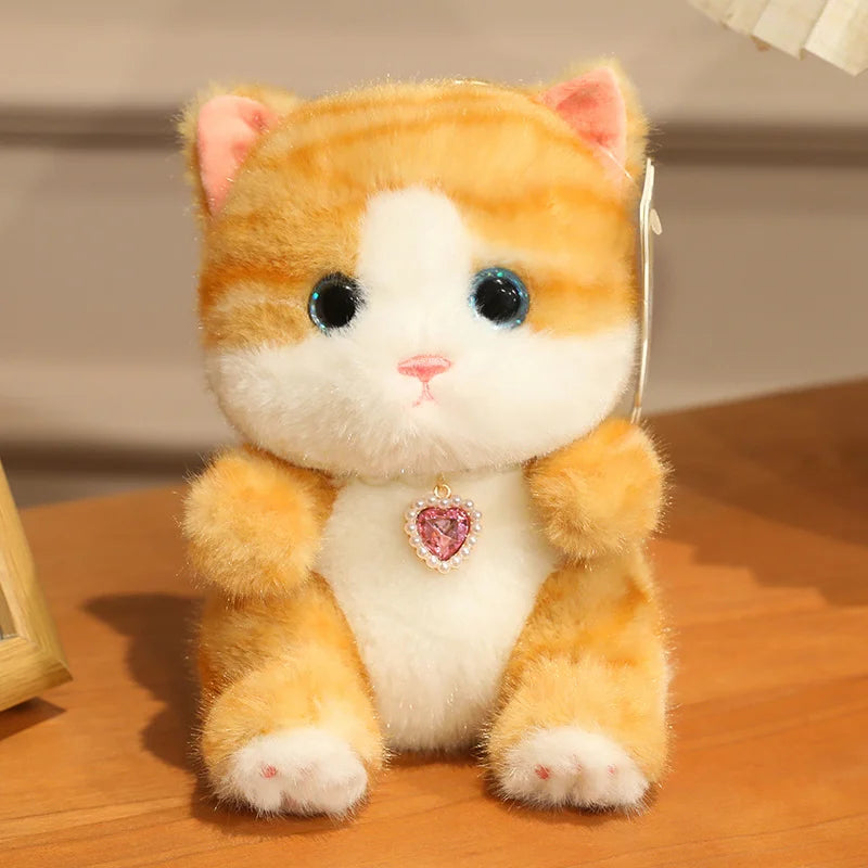 Adorable Cat Plush Toys with Glitter Heart Collar - Image 10