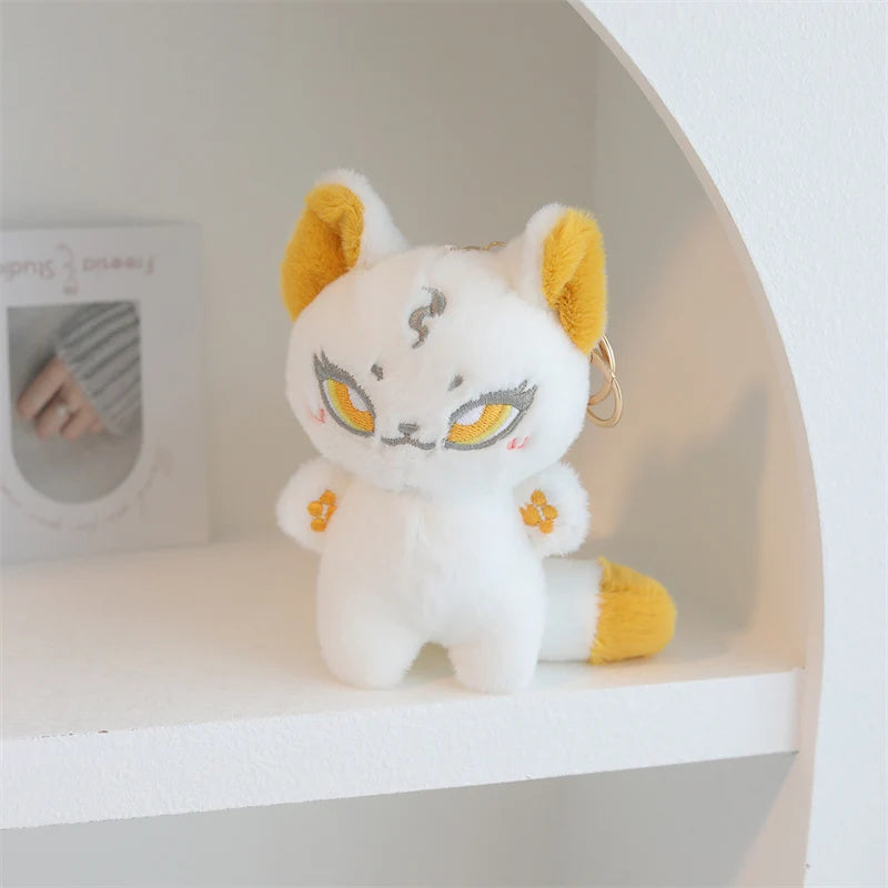Dark Grey Fox Plush Toy with Green Eyes - Image 12