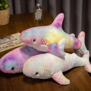 Soft Pastel Tie-Dye Shark Plush