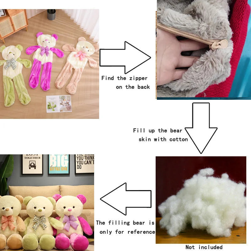 Two-Tone Plush Bear Hot Water Bottle in Pink - Image 3