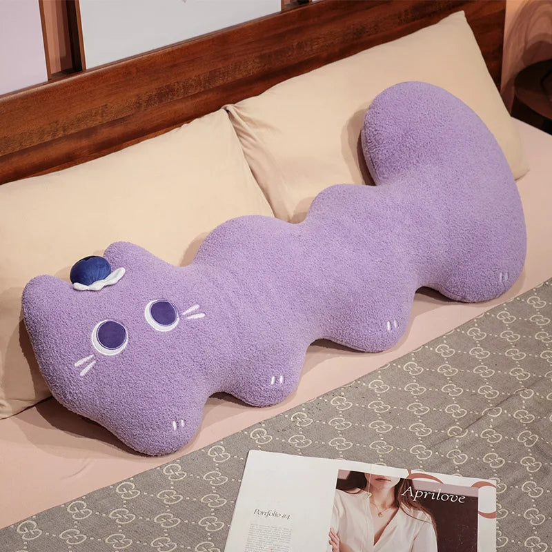 Lavender Wavy Cat Plush Pillow with Hat - Image 6