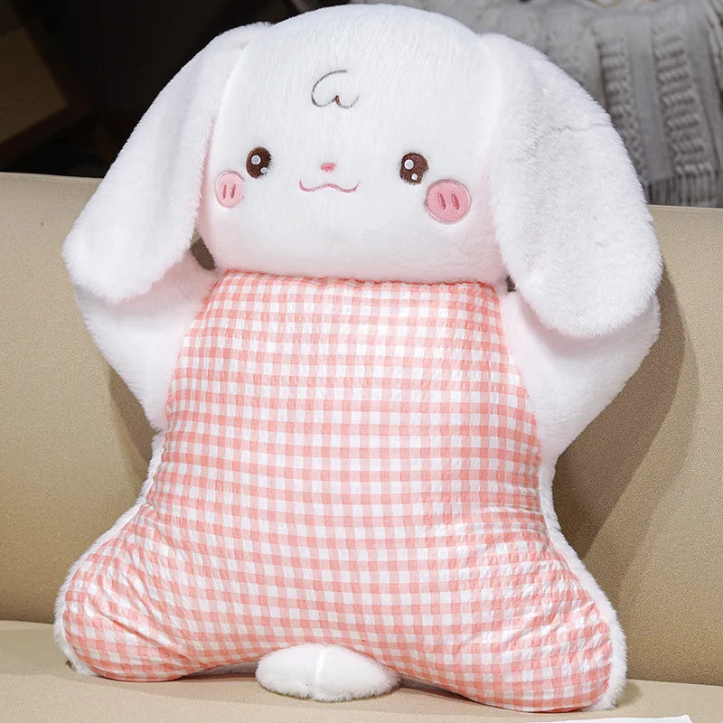 Adorable Elephant Plush Pillow with Gingham Body - Image 9