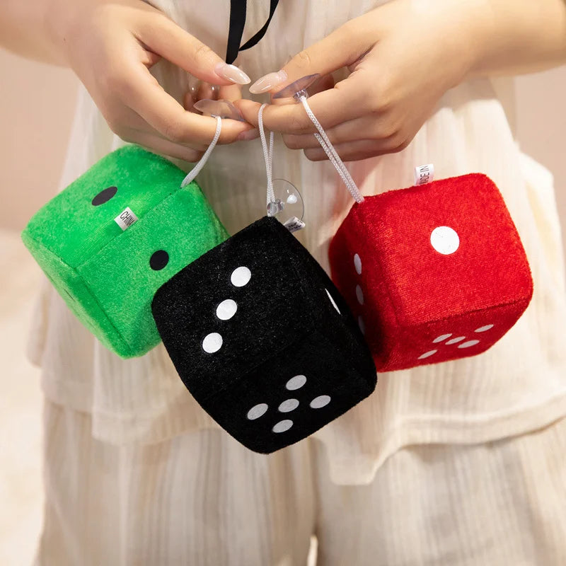 Multi-Color Plush Dice Keychain Set - Image 6