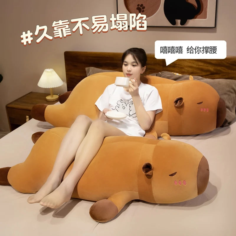 Long Brown Plush Animal Body Pillow - Image 6