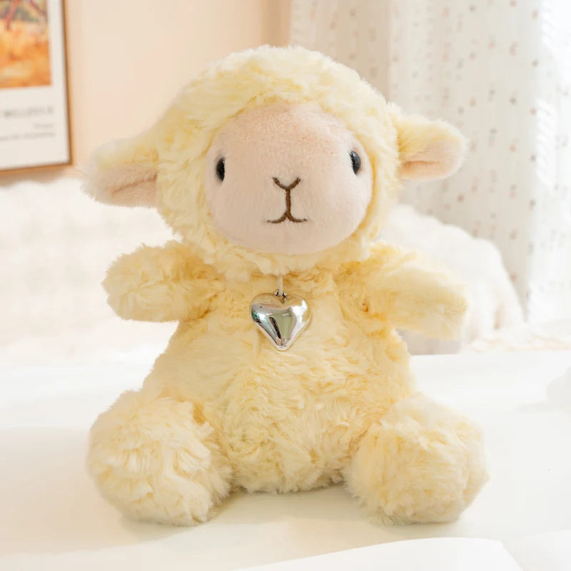 Lavender Curly Plush Lamb with Heart Charm - Image 8