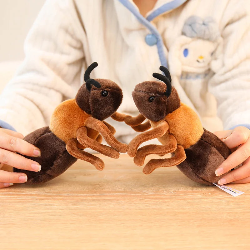Realistic Brown and Tan Ant Plush Toy - Image 2
