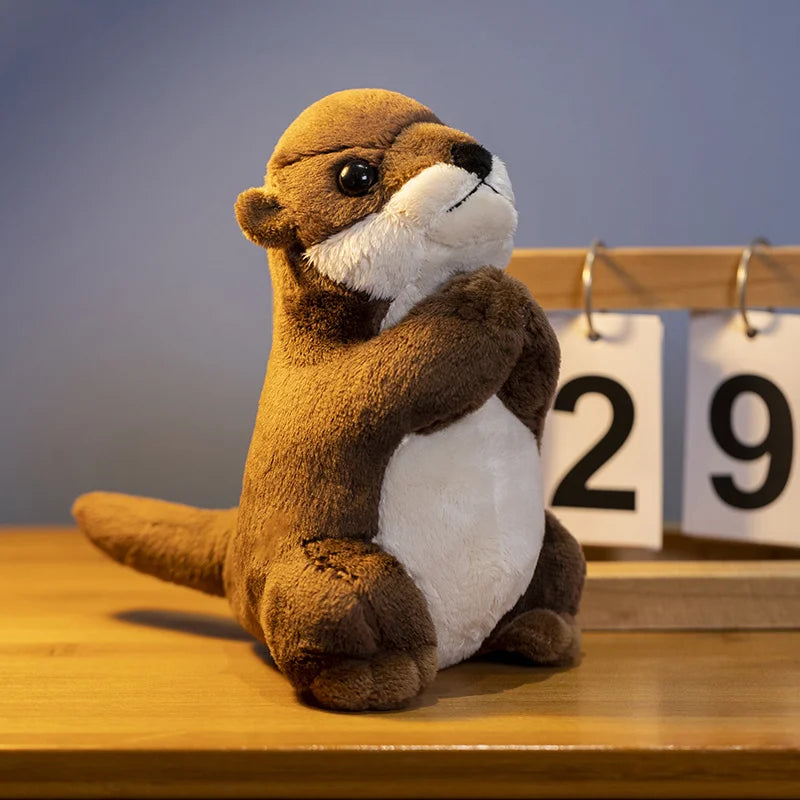Adorable Standing Brown Otter Plush Toy - Image 3
