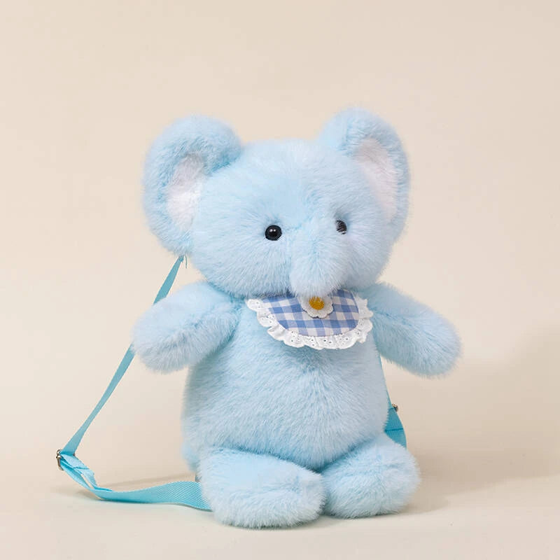 Kawaii Beige Plush Bear Shoulder Bag with Lace - Image 7
