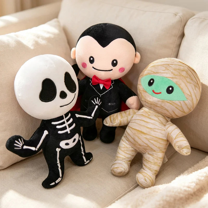 Halloween Character Plush Set - Mummy, Vampire, Skeleton - Image 4