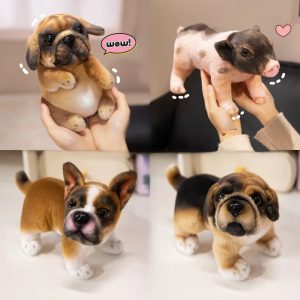 Realistic Fawn French Bulldog Puppy Plush Toy
