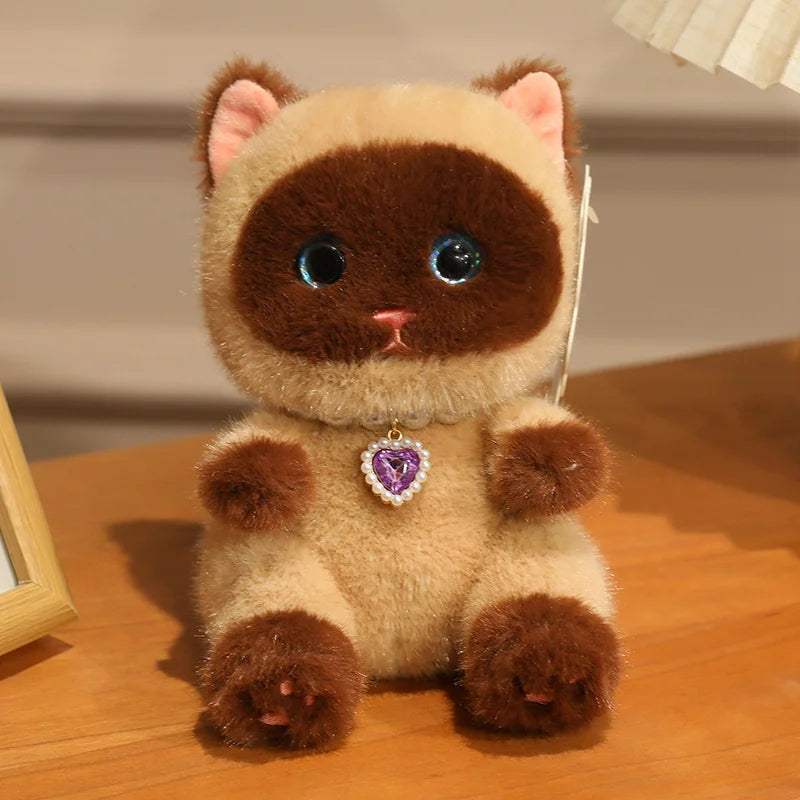 Adorable Cat Plush Toys with Glitter Heart Collar - Image 17