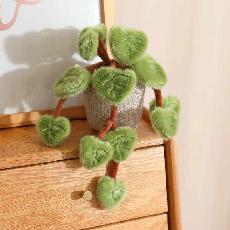 Fuzzy Heart-Leaf Potted Plush Plant - Image 7
