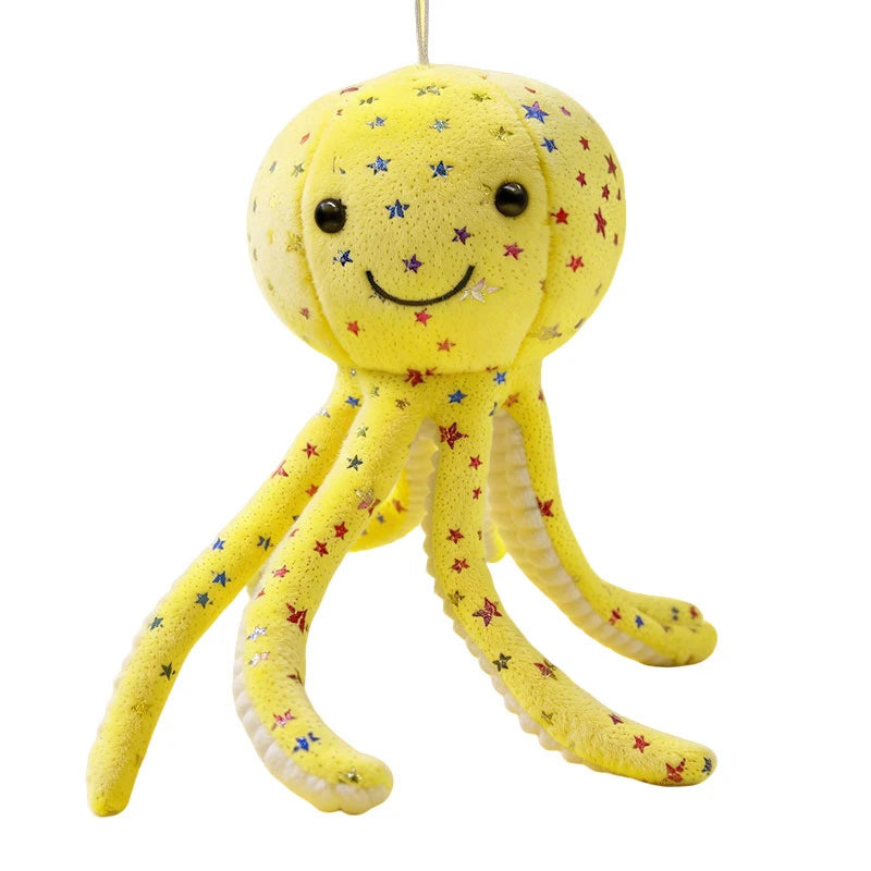 Soft Smiling Octopus Plush with Glitter Stars - Image 12