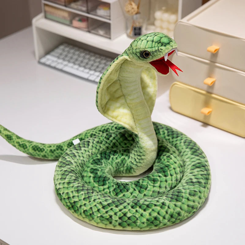 Realistic Hooded Cobra Plush Snake Toy - Image 7