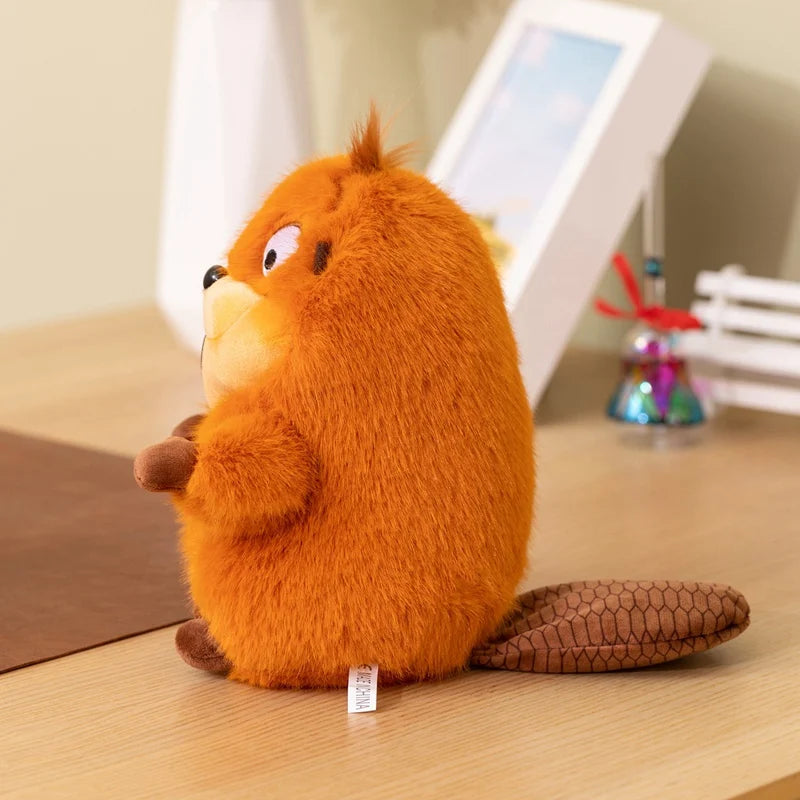 Cute Beaver Plush Toy Pair with Crown - Image 5