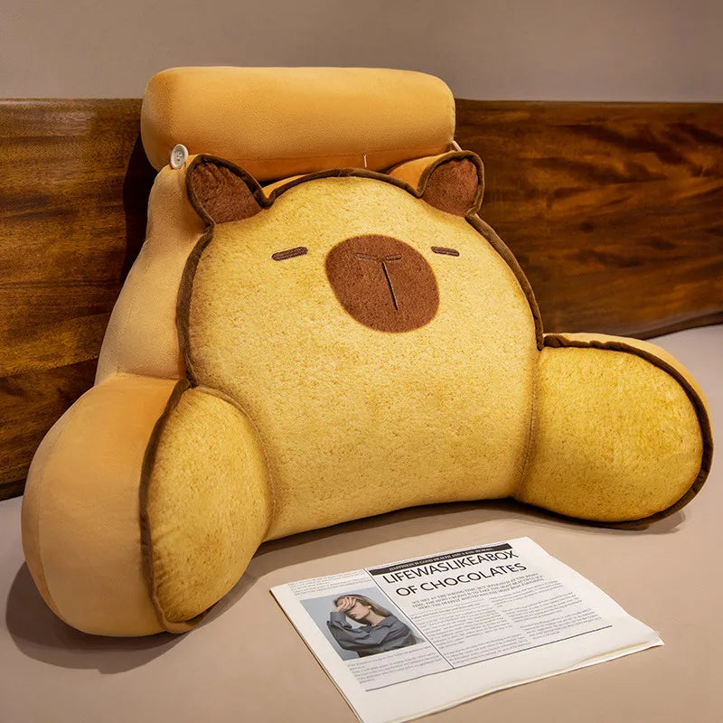 Cute Bear Plush Backrest Pillow with Headrest - Image 10