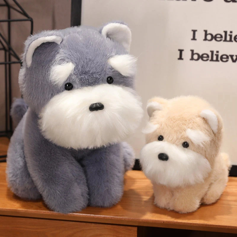 Chubby White Plush Dog with Blue Bandana - Image 3