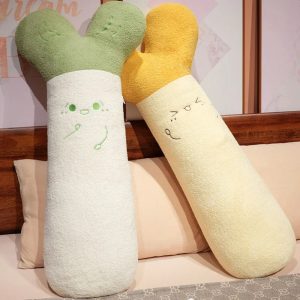 Cute Radish Plush Body Pillow with Embroidered Face