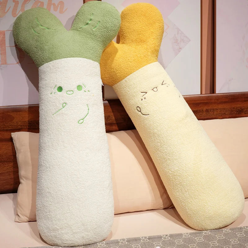 Cute Radish Plush Body Pillow with Embroidered Face