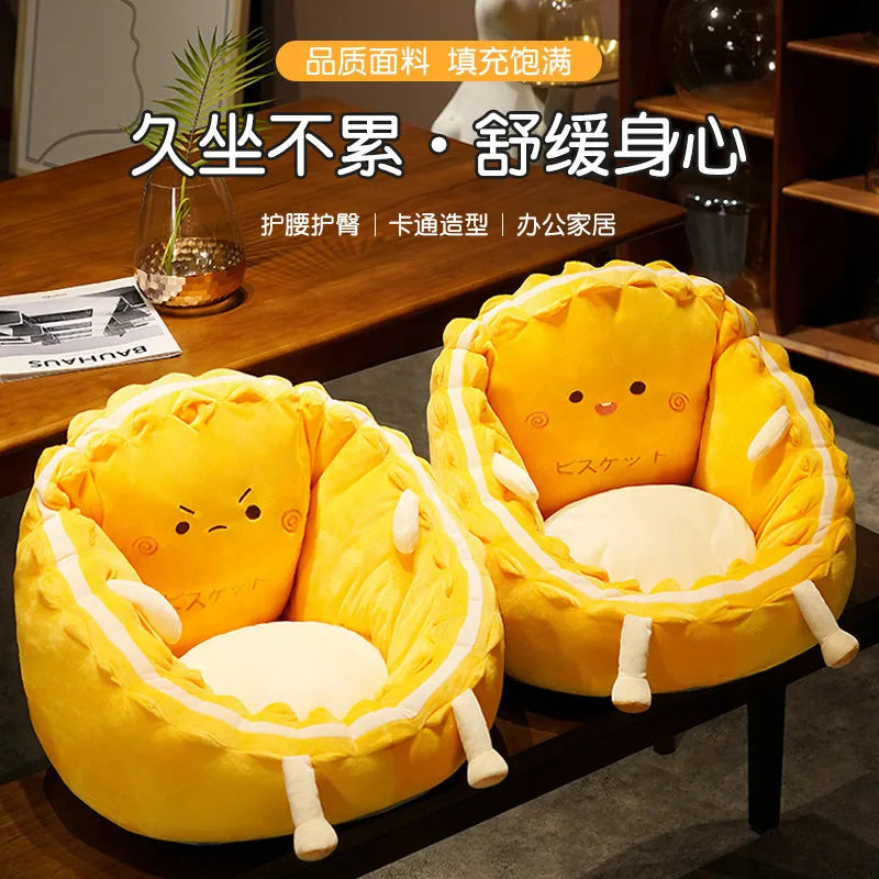 Kawaii Grumpy Biscuit Plush Floor Cushion - Image 5
