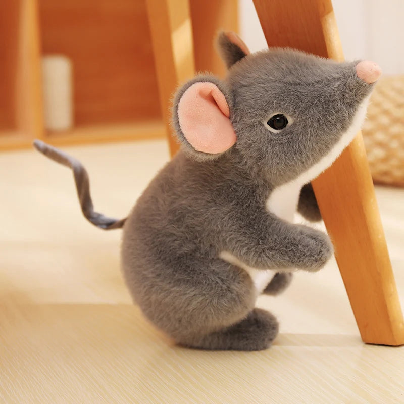 Soft Grey and White Plush Mouse Set - Image 3