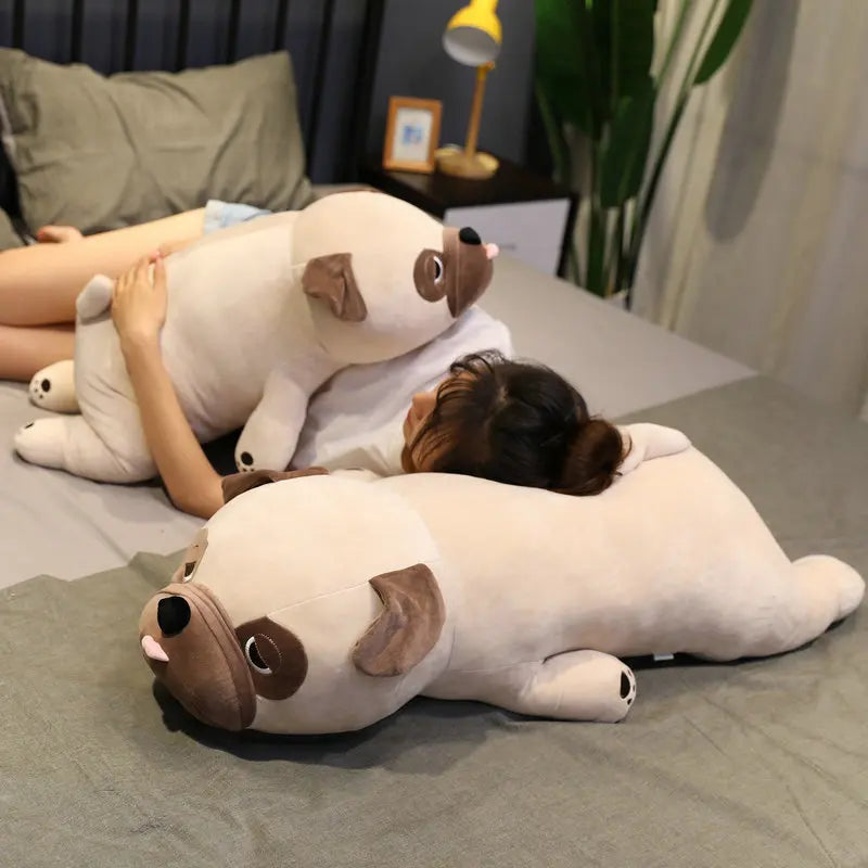 Cute Beige Pug Plush Body Pillow - Image 2