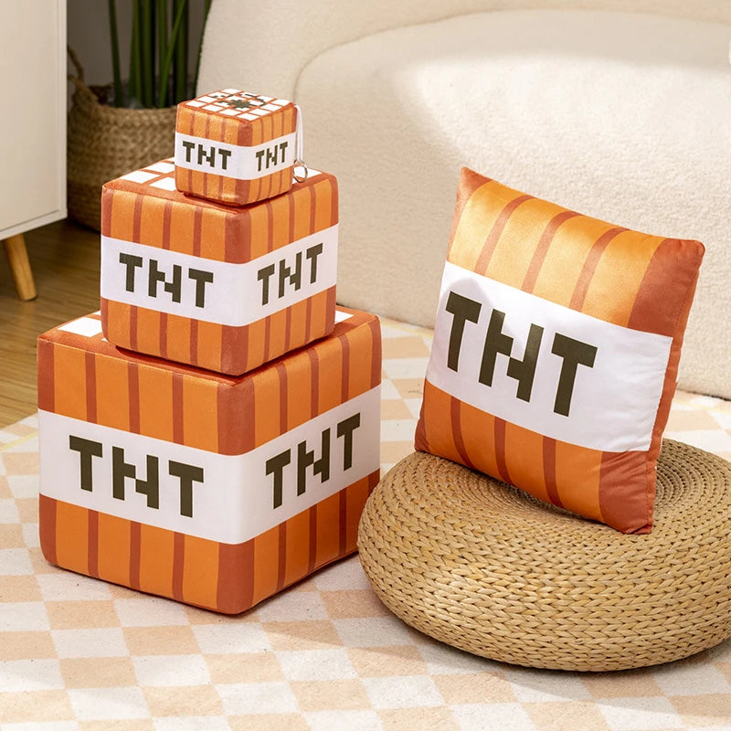 Minecraft TNT Block Orange Plush Cushion - Image 2