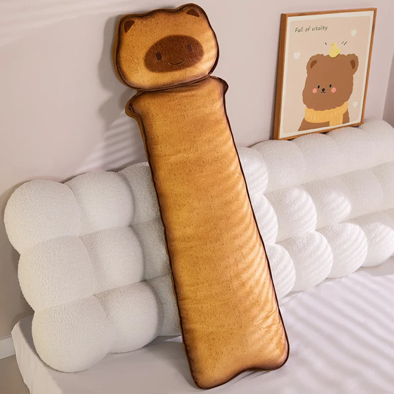 Cute Cat Face Long Toast Plush Pillow - Image 8