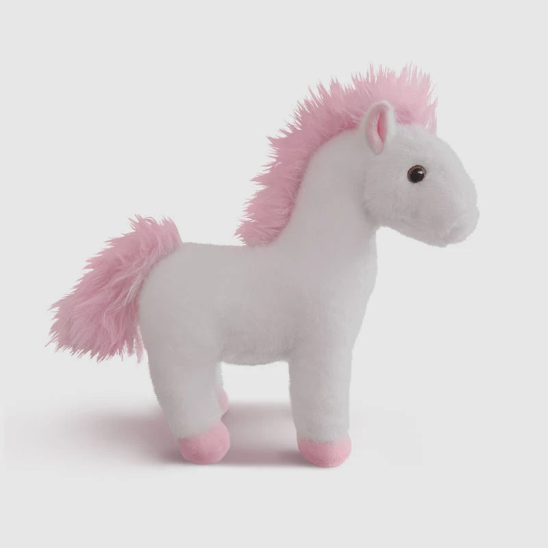 White Plush Pony with Orange Mane and Red Hooves - Image 4