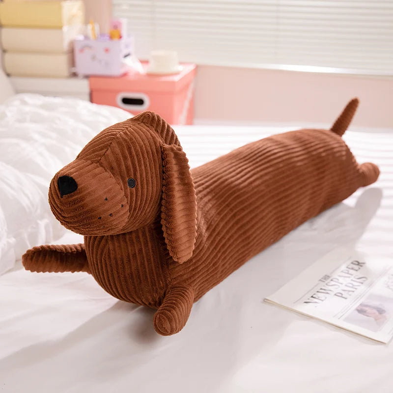 Brown Corduroy Dachshund Body Pillow - Image 3