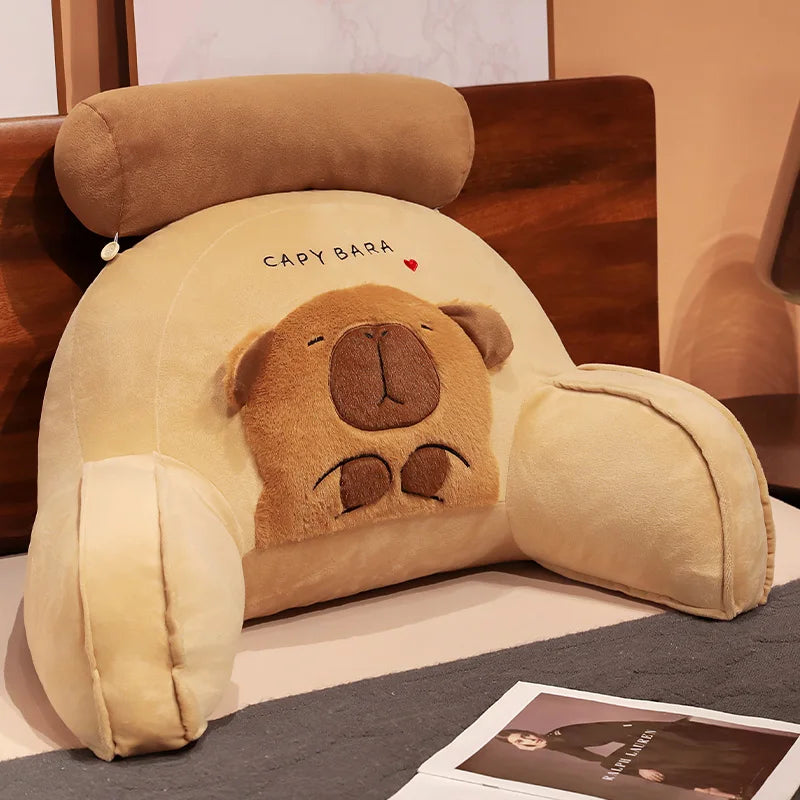 Soft Capybara Plush Reading Pillow with Neck Support - Image 8