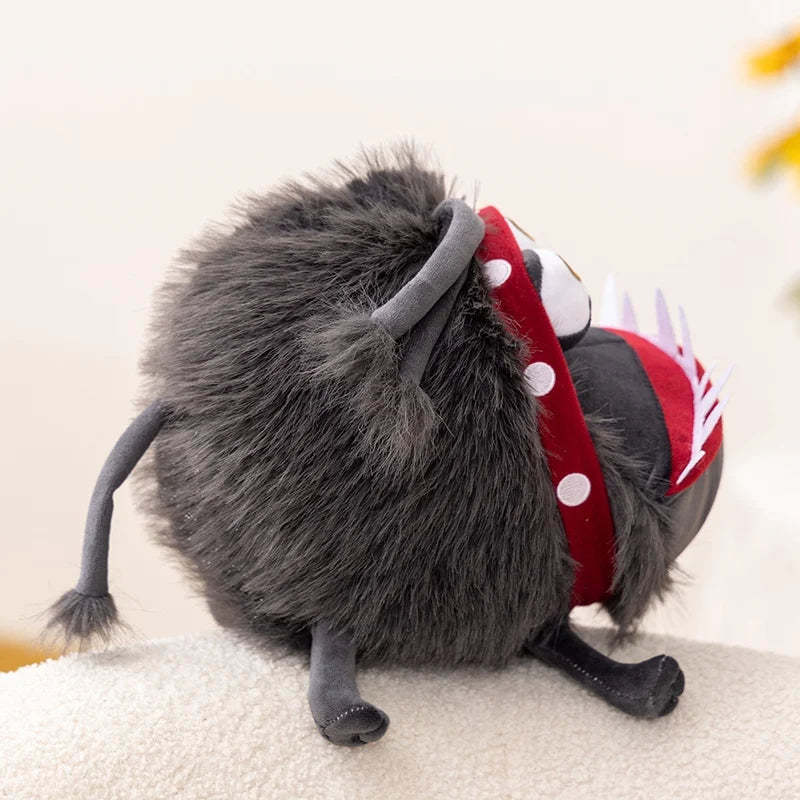 Gray Furry Monster Plush with Wide Red Mouth - Image 4